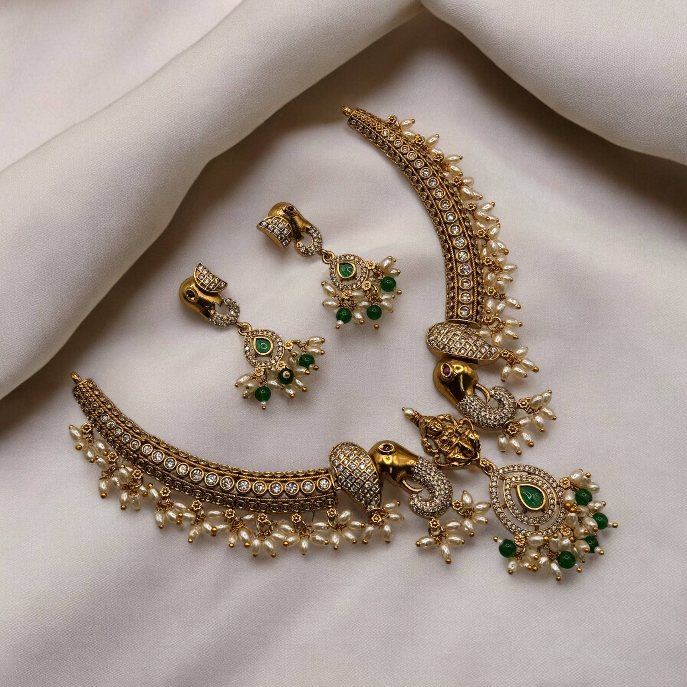 Laxmi Elephant Semi Bridal Brass