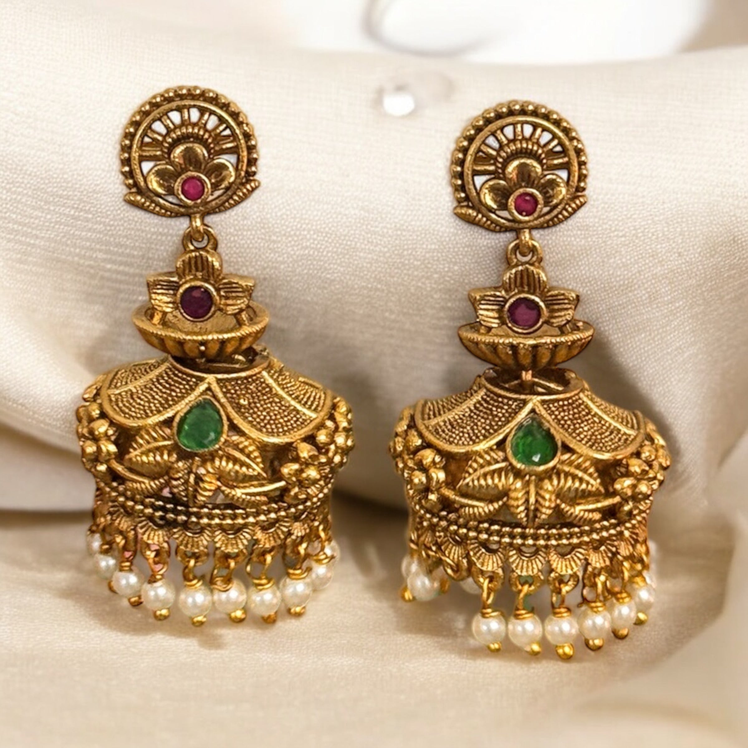 Pearl  Brass Jhumka