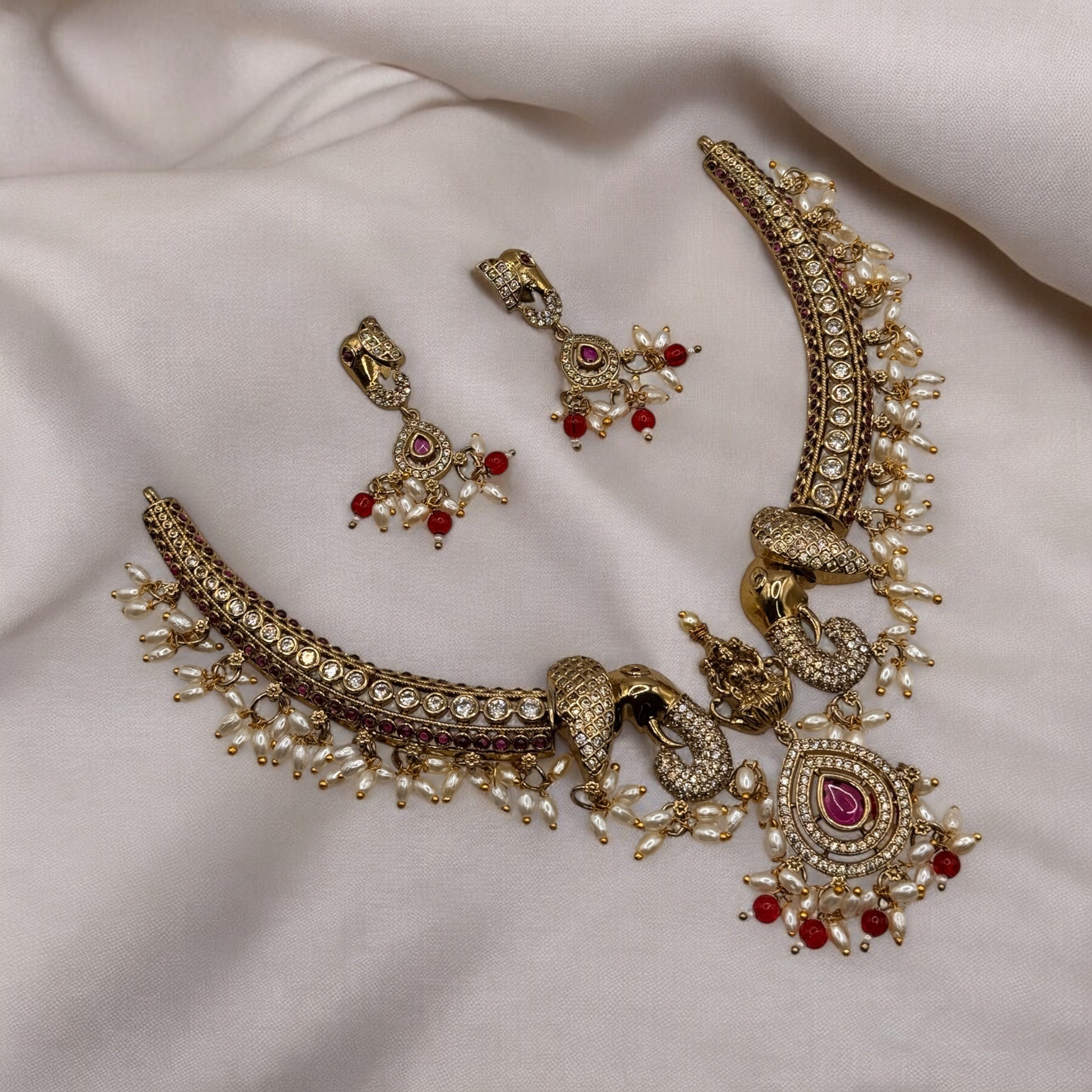 Laxmi Elephant Semi Bridal Brass