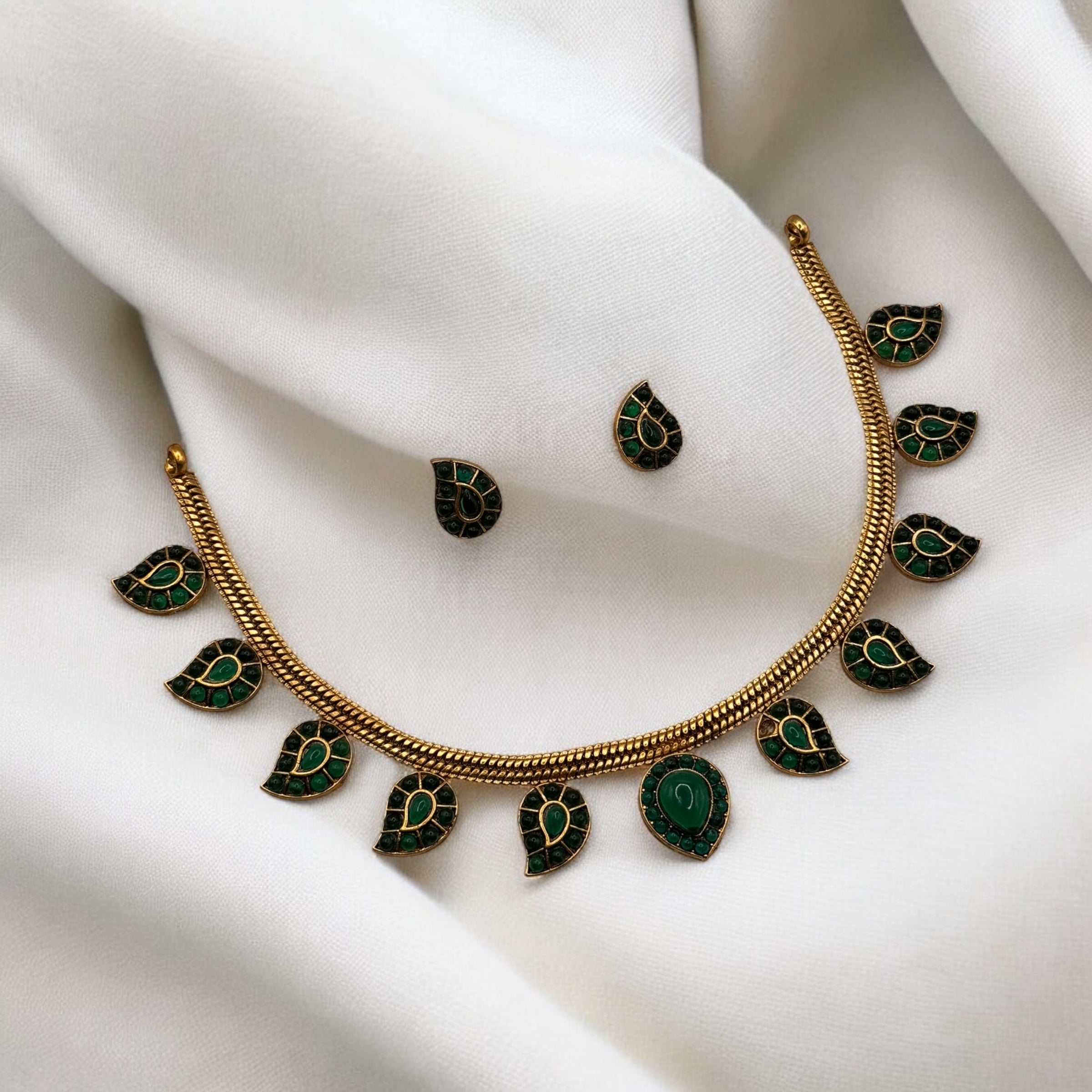 Crimson Charm Emerald Necklace