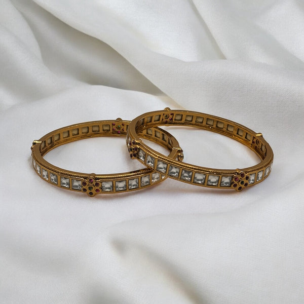 Kundan Flower Bangles