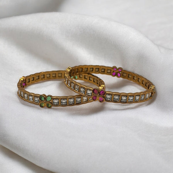 Kundan Due Bangles
