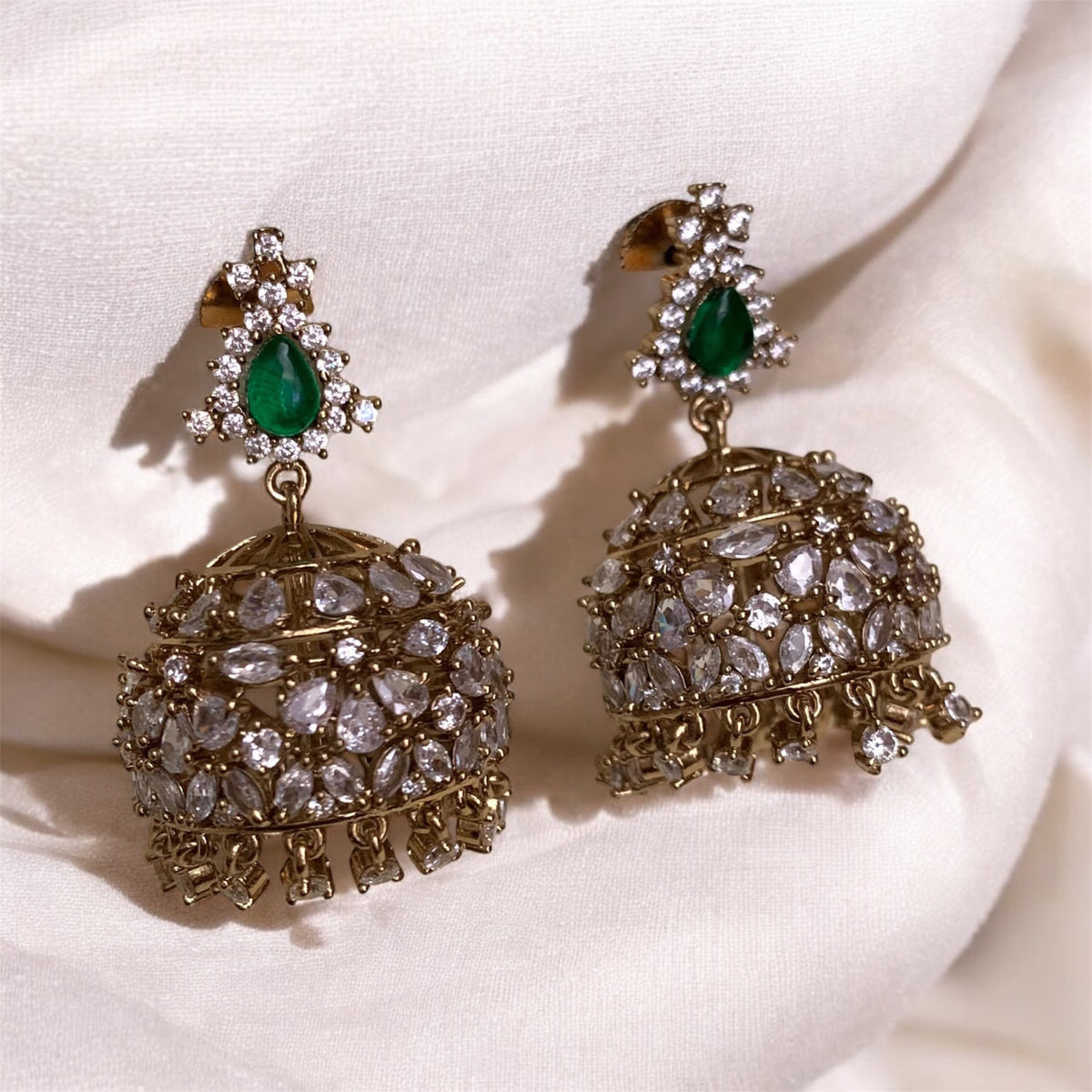 Emerald Royale Jhumkas