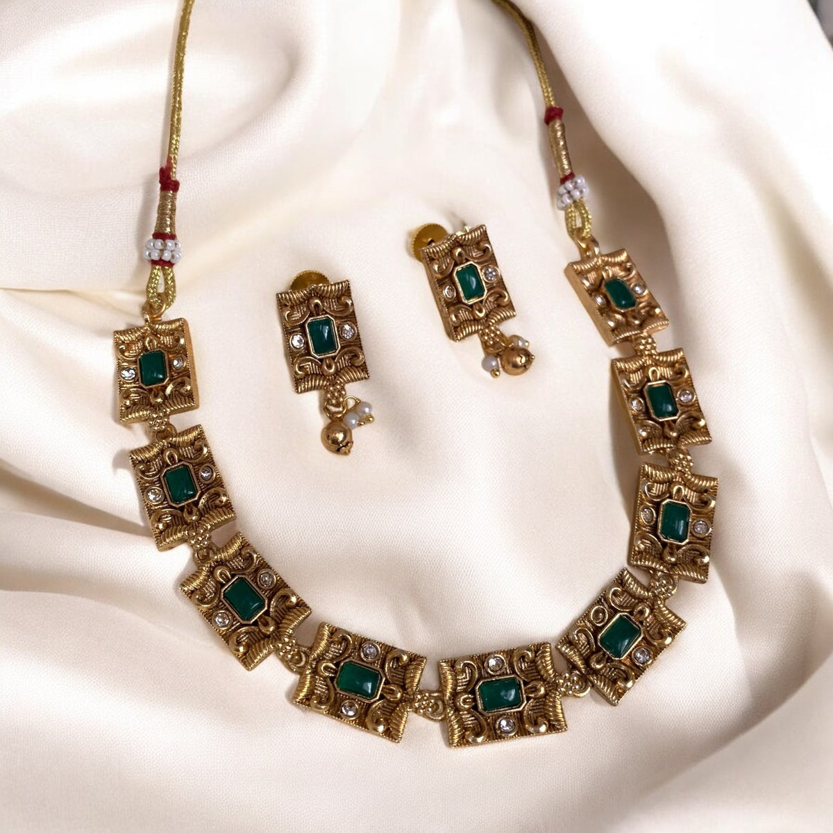 Square Stud Necklace