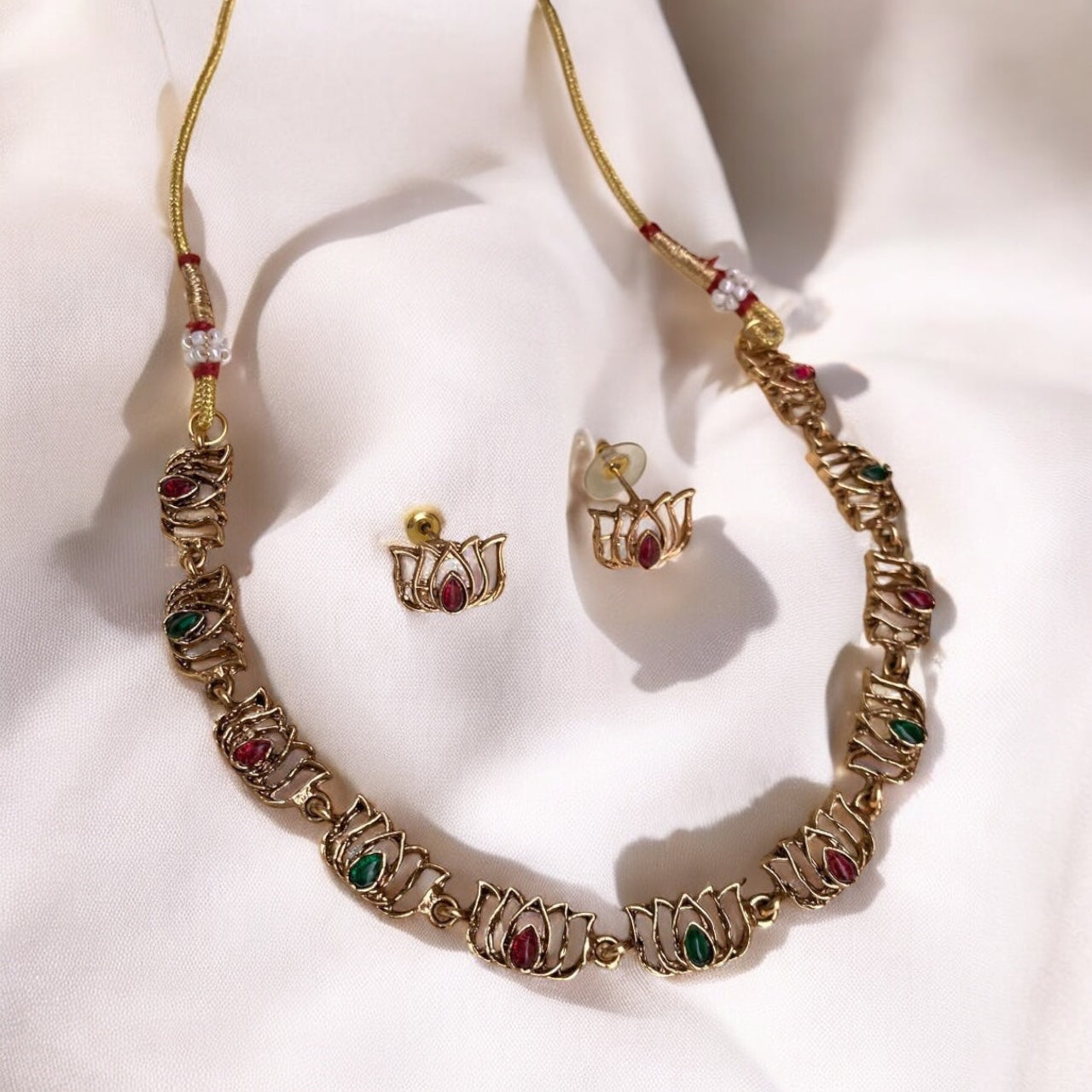 Carved Lotus Necklace