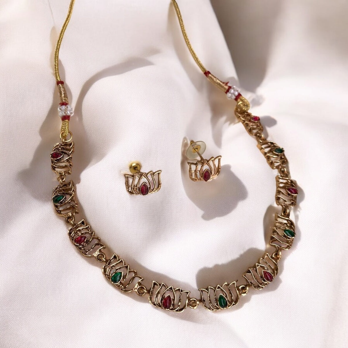 Carved Lotus Necklace