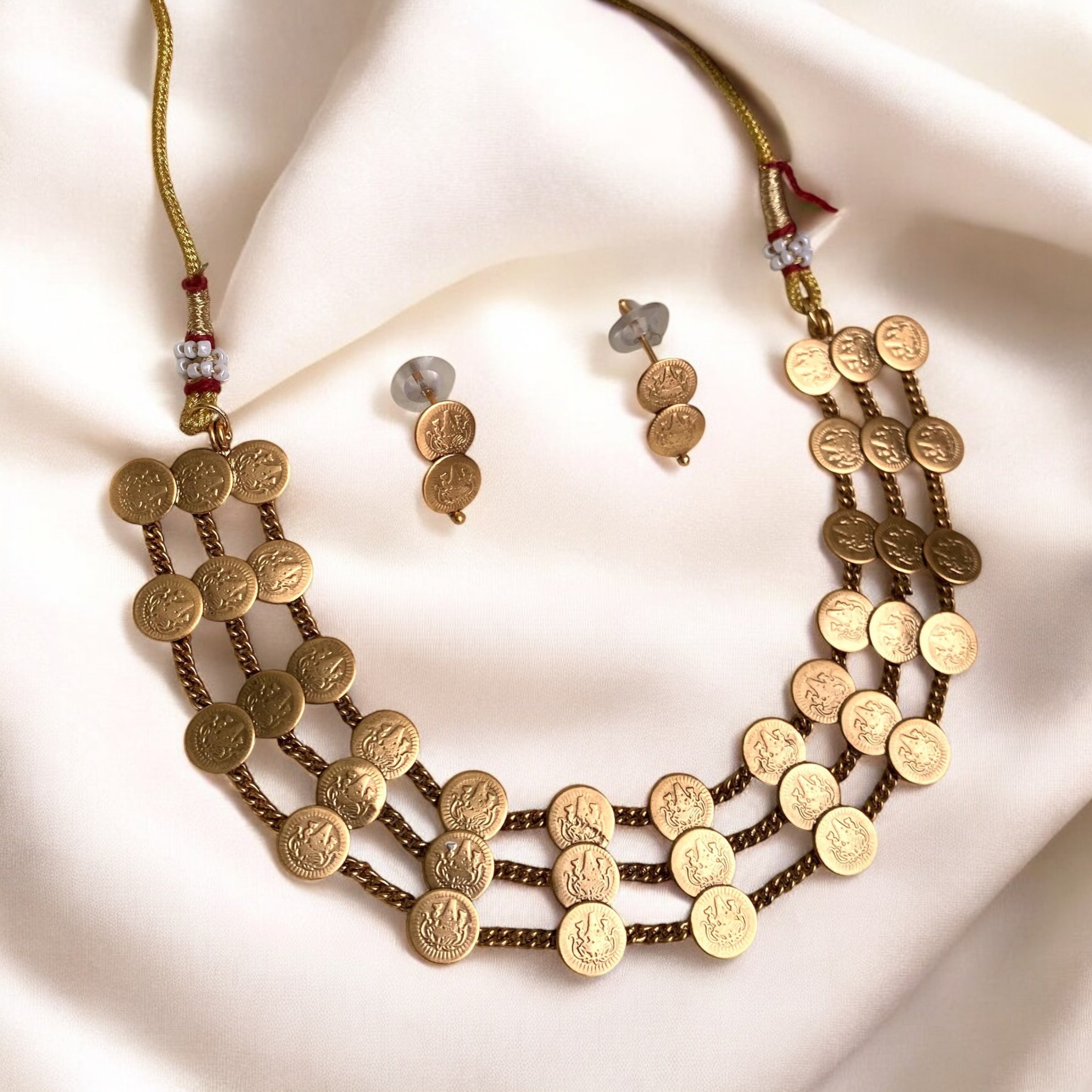 Triple Layered Coin Necklace