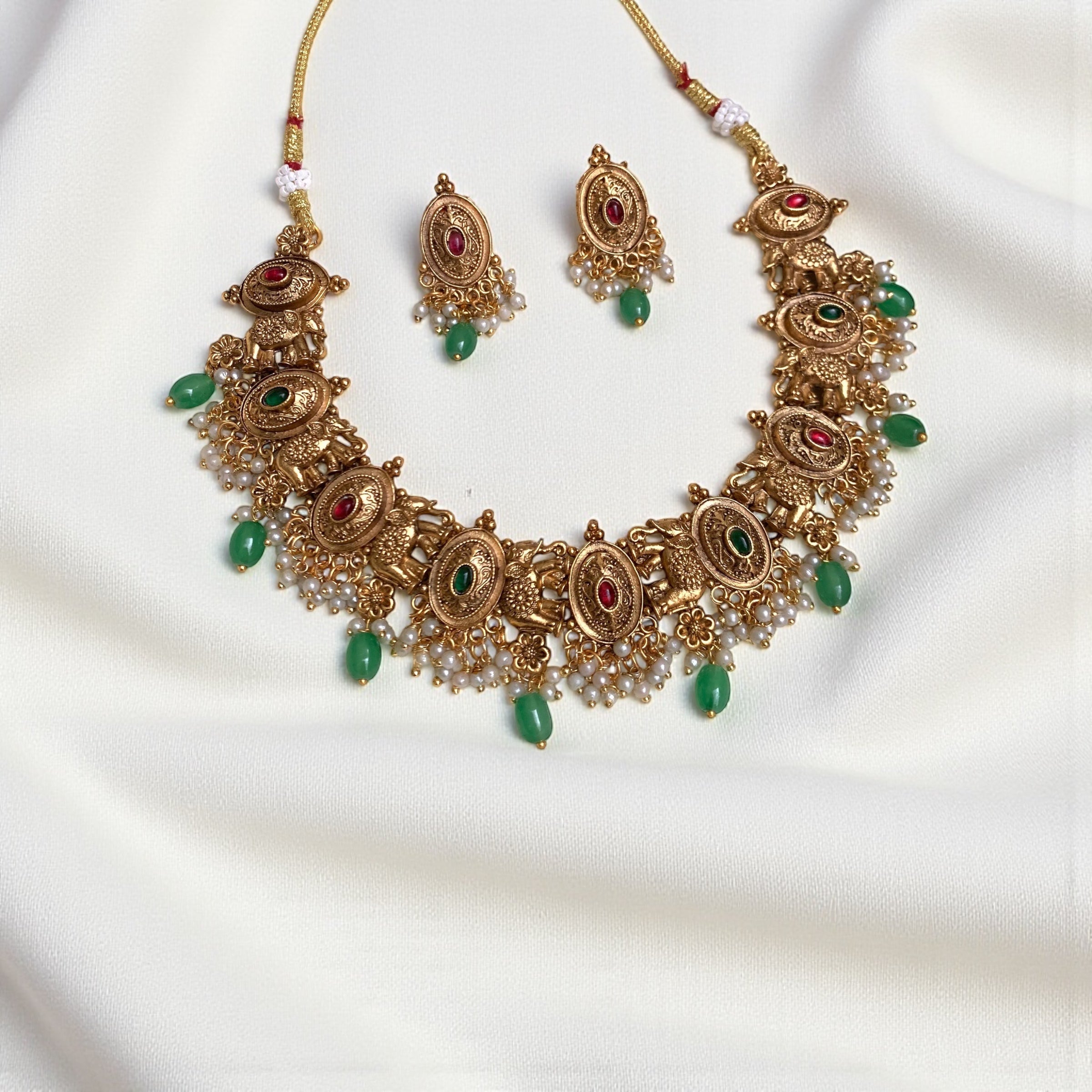 Vanika Temple Oval Necklace