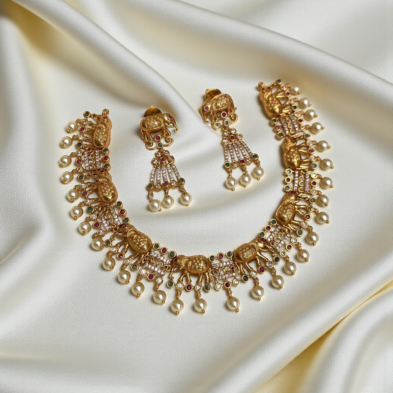 Elephant Pearl Necklace