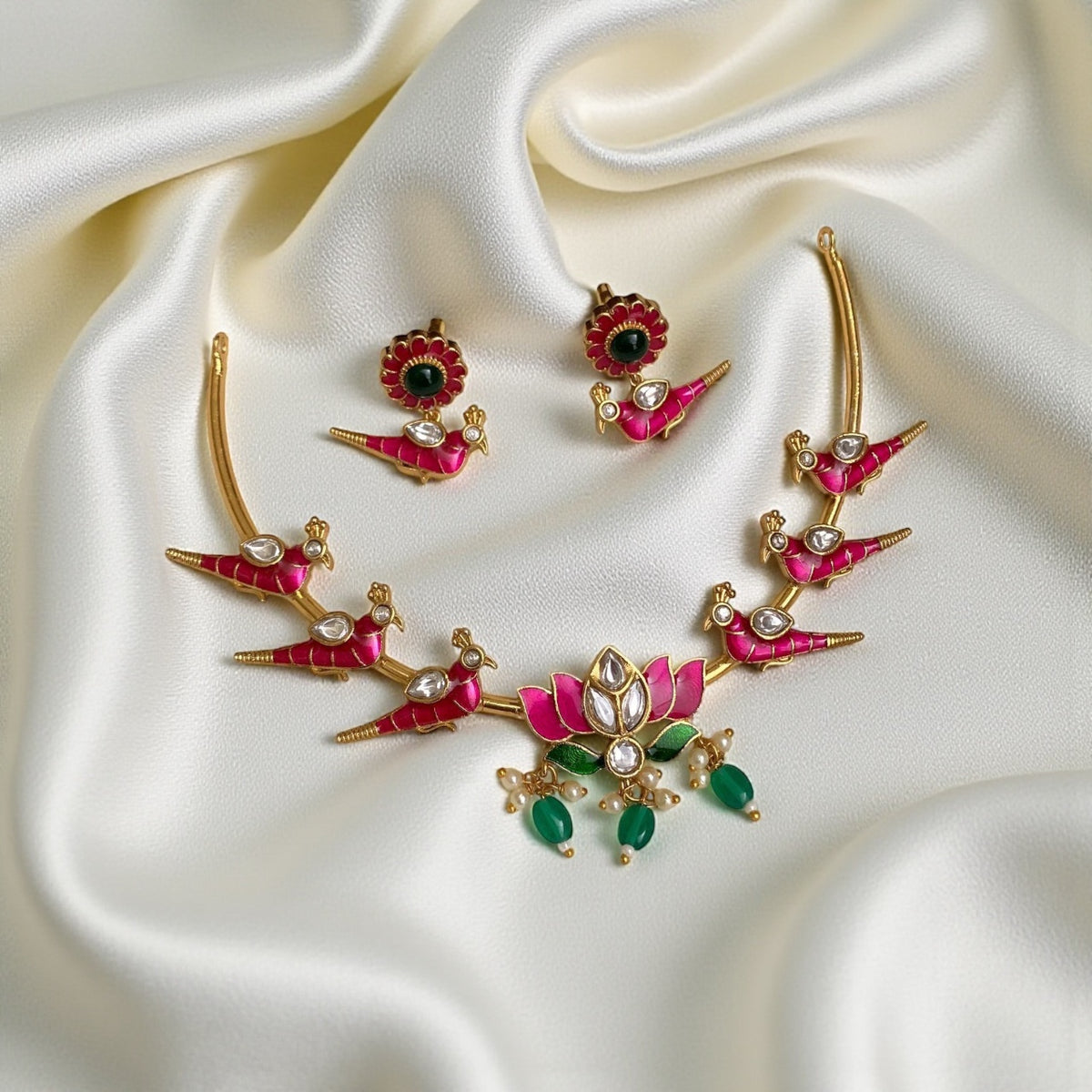 Pink kili Temple Necklace