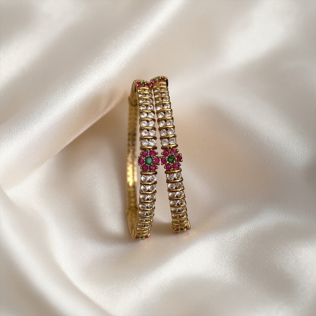 Ruby Crystal Bangles
