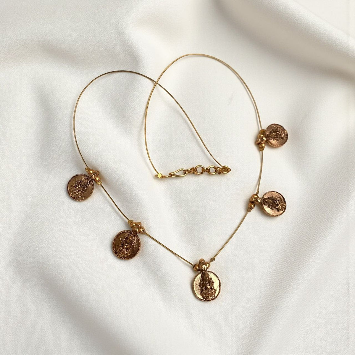 Lakshmi Coin Invisible Necklace